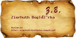 Zierhuth Boglárka névjegykártya